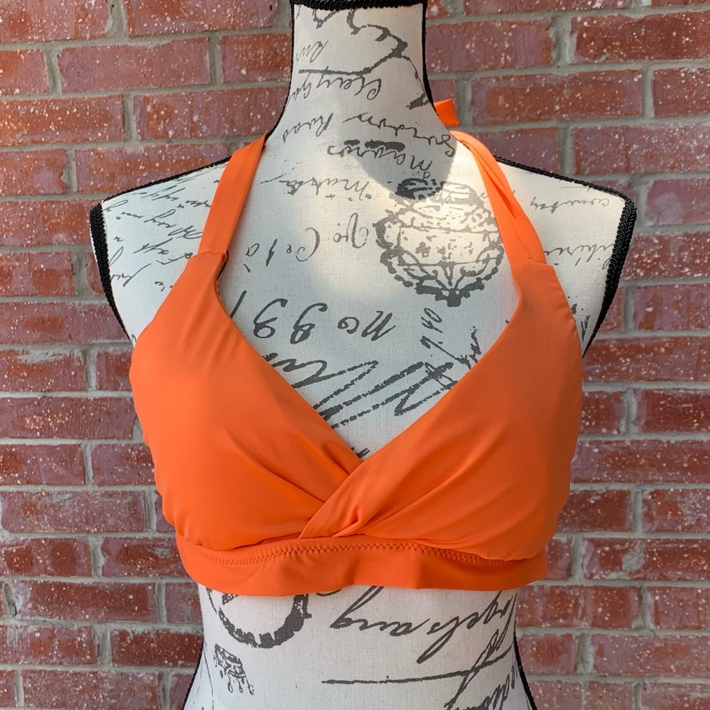 Becca by Rebecca Virtue orange bikini halter top size D